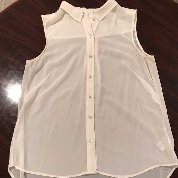 H&M Tops - SheerCream H&M Sleeveless Button Down